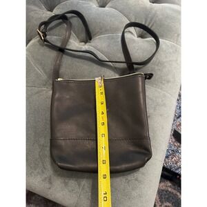 Portland Leather Dark Brown Crossbody Bag with Gold Hardware